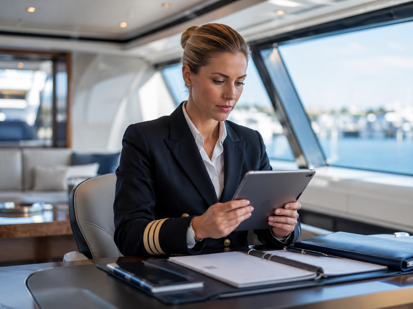 Crew recruitment discussion on a yacht